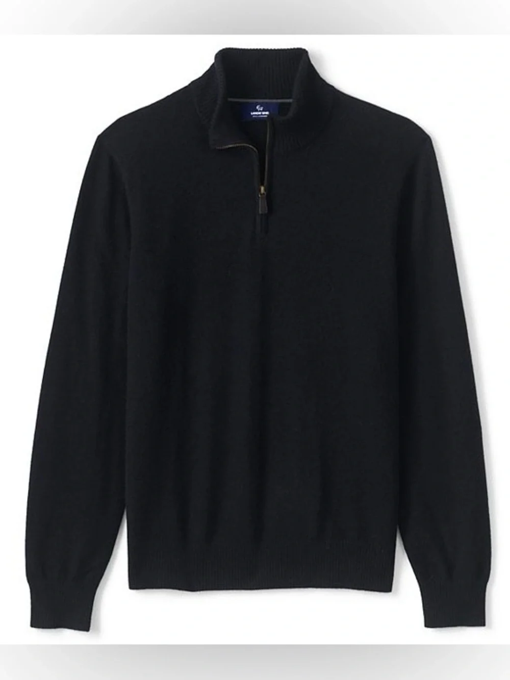 Men's Lands' End Cashmere Quarter-Zip Sweater size Medium